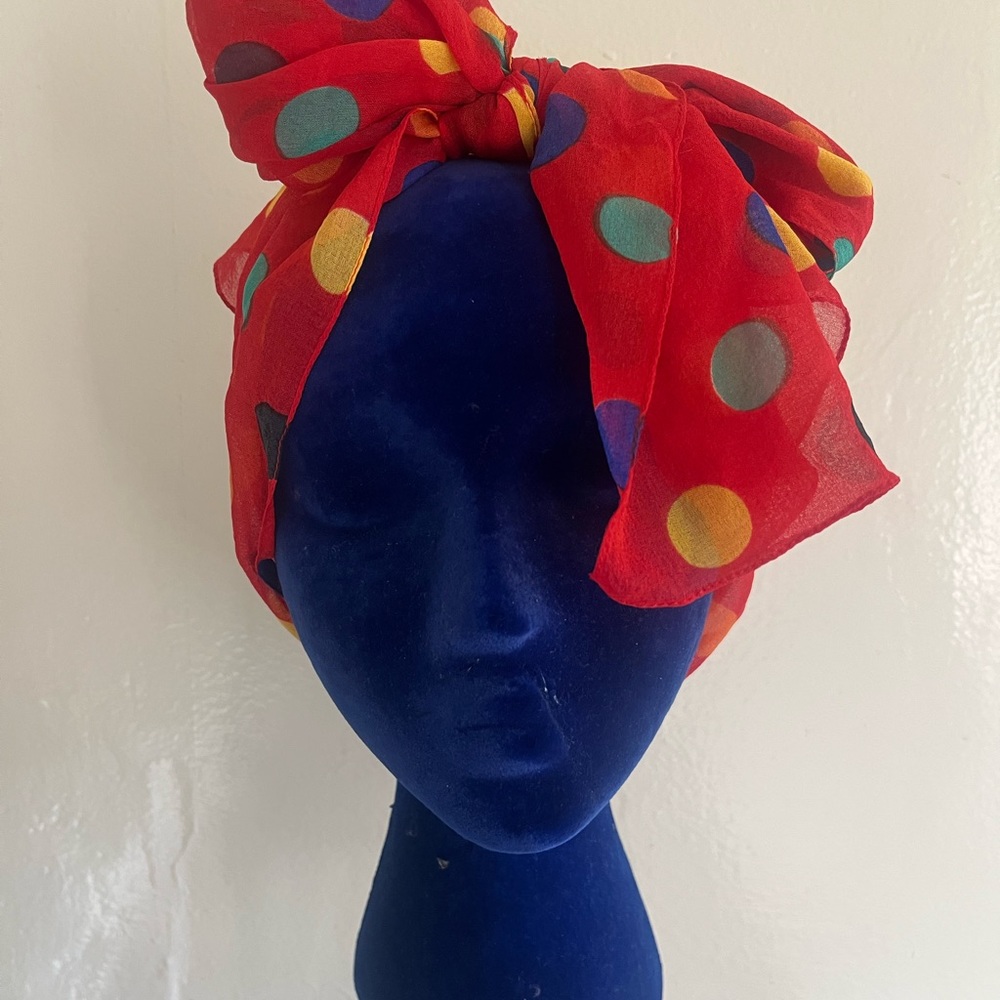 Vintage Colorful Polkadot Clown Scarf